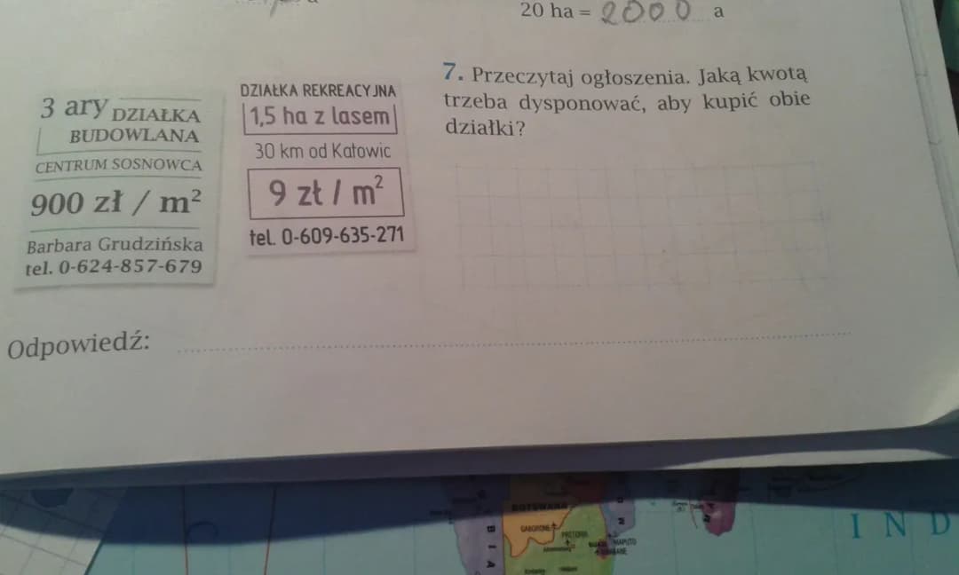 Jaką kwotą trzeba dysponować, aby kupić obie działki?