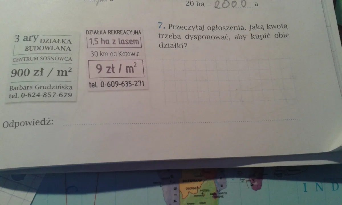 Jaką kwotą trzeba dysponować, aby kupić obie działki?